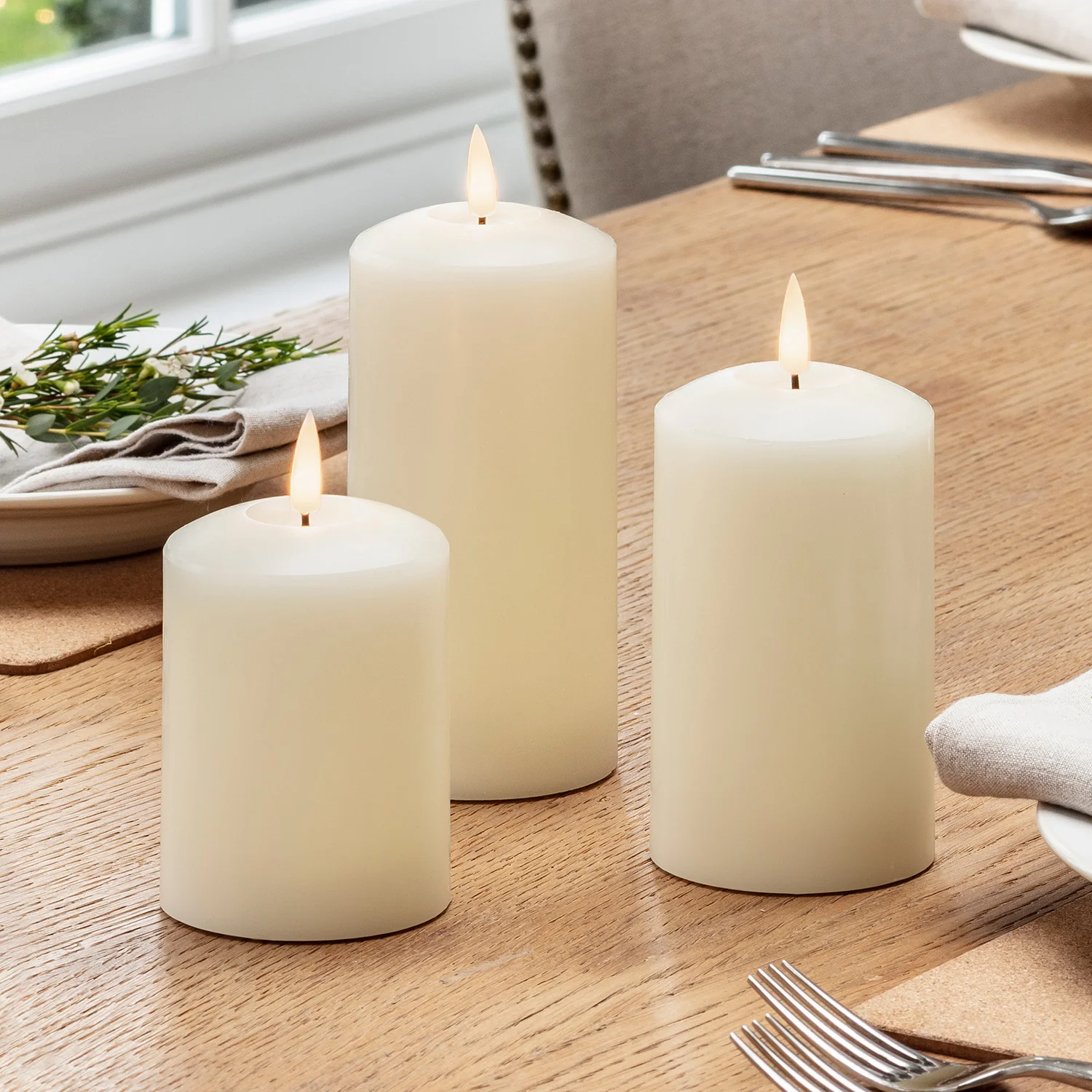 TruGlow® Ivory LED Pillar Candle Bundle - Image 3