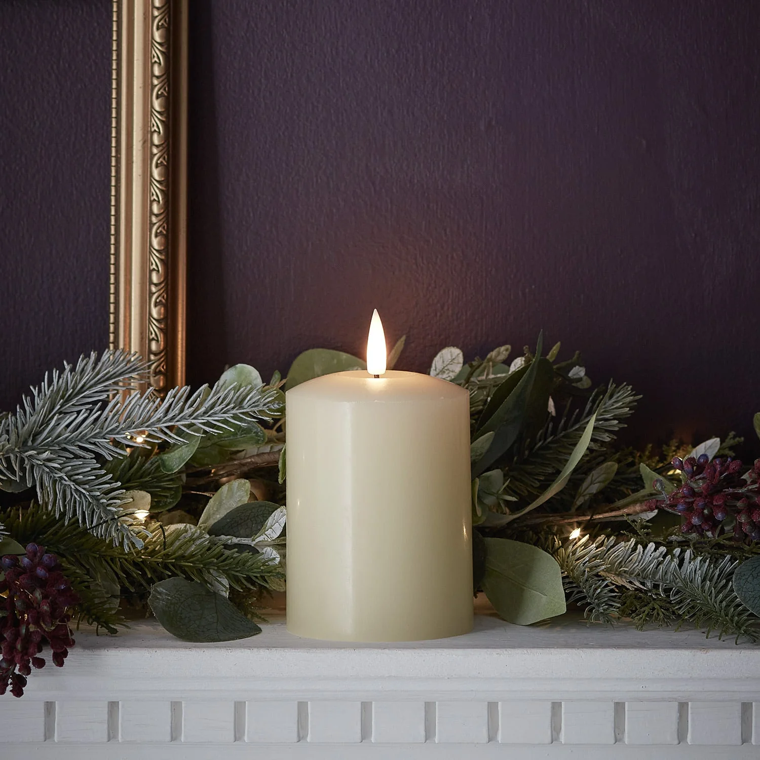 TruGlow® Ivory LED Pillar Candle 10cm - Image 9