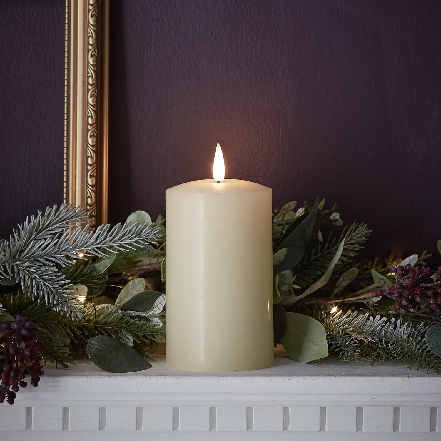 TruGlow® Ivory LED Pillar Candle 12cm - Image 9