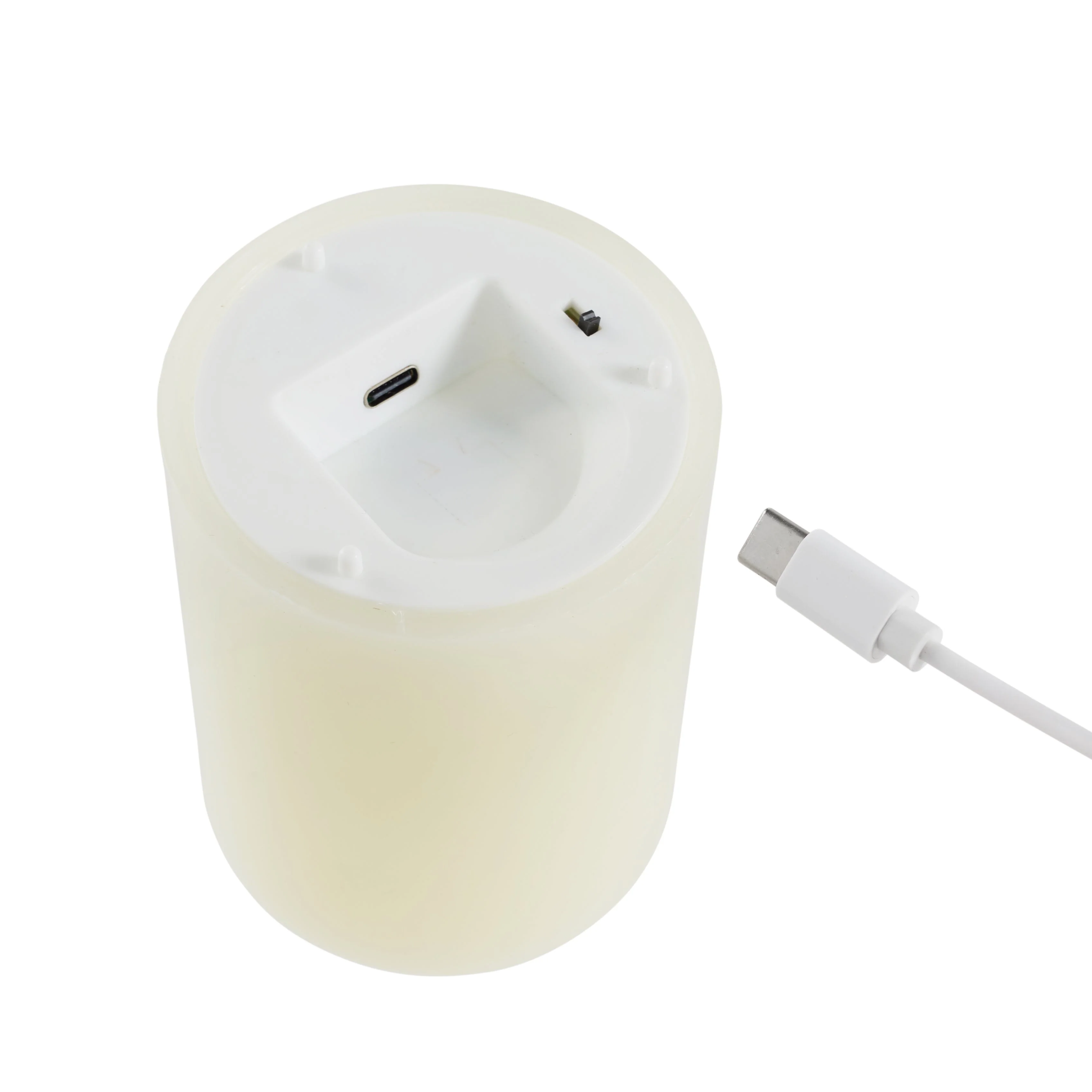 TruGlow® Ivory Rechargeable LED Pillar Candle 15cm - Image 4
