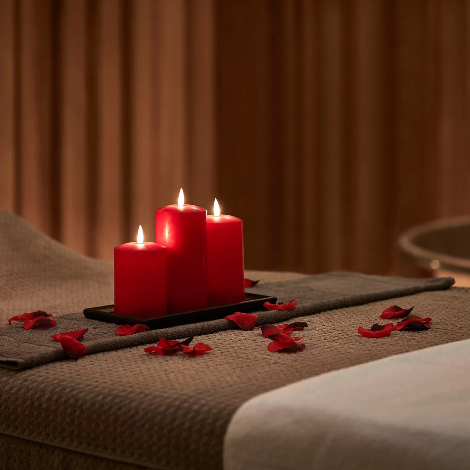 TruGlow® Red LED Pillar Candle Trio With Remote Control - Image 2