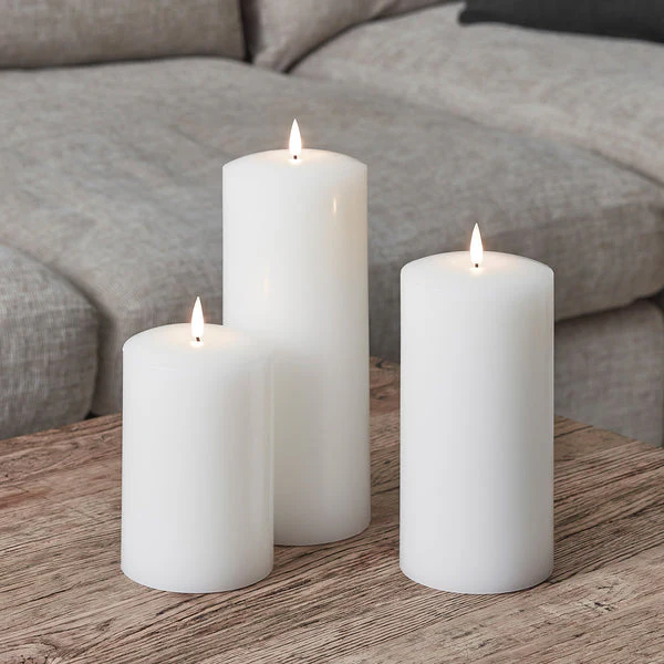 TruGlow® White Chapel Pillar Candle 25cm - Image 2