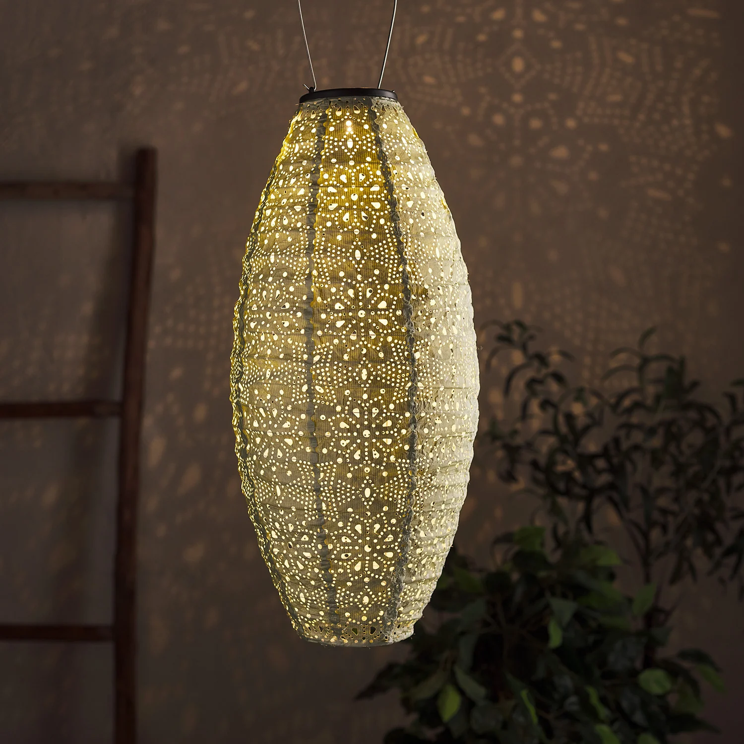 Set of 5 Tyvek Moroccan Hanging Solar Lanterns - Image 7