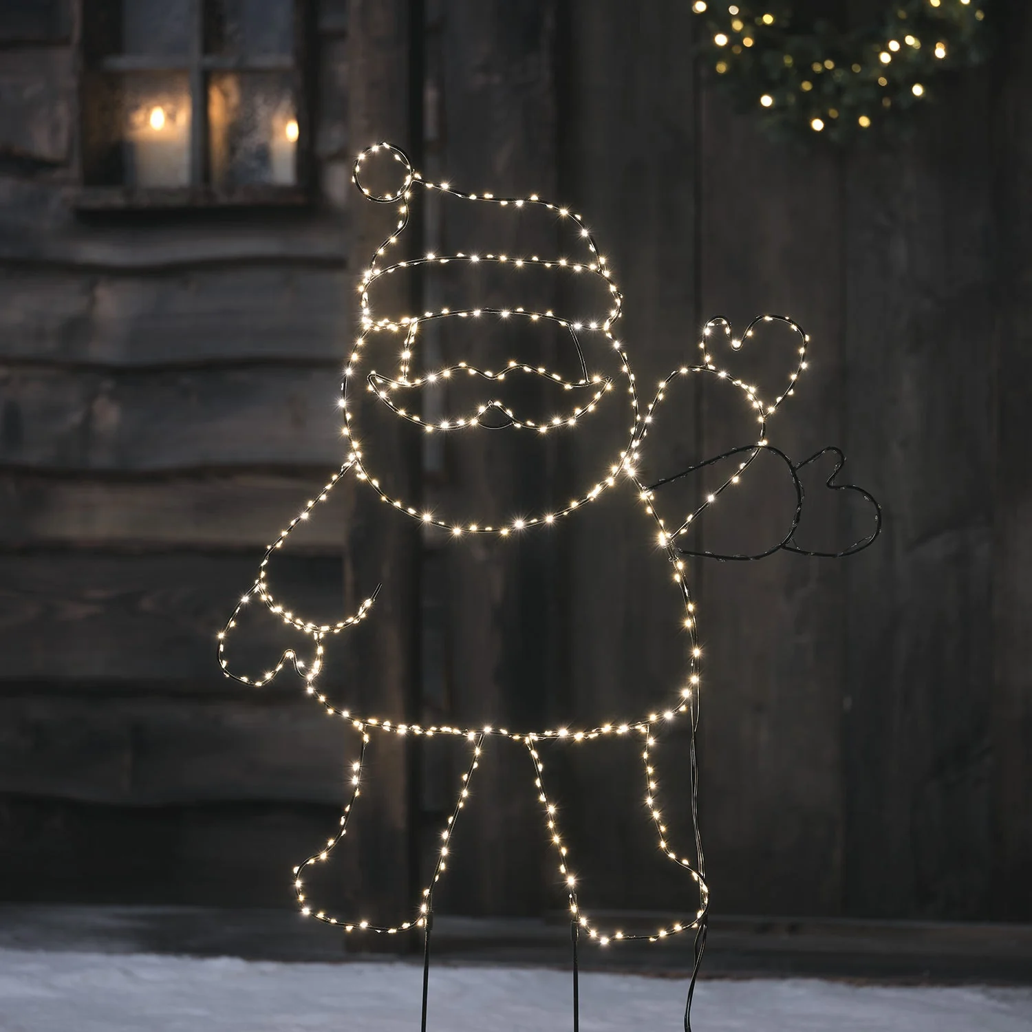 Waving Santa Claus Outline Micro LED Stake Light - Image 2