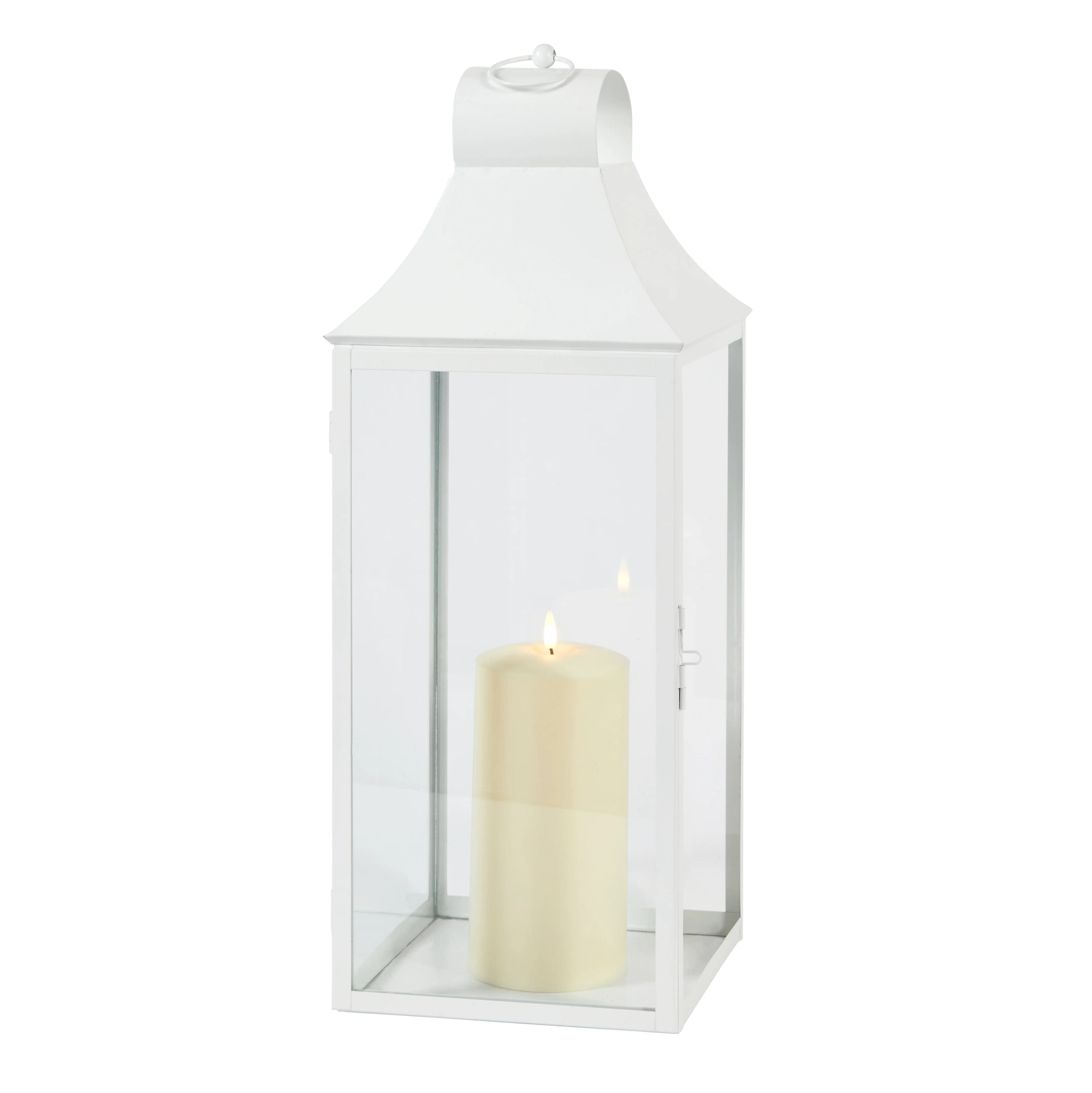 59cm Albury White Garden Lantern with TruGlow® Candle - Image 3