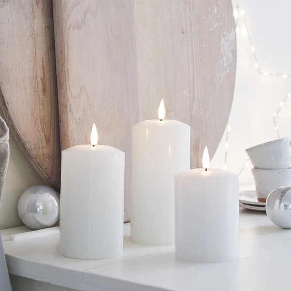 White TruGlow® Pillar Candle Trio & Osby Star Light Bundle - Image 2