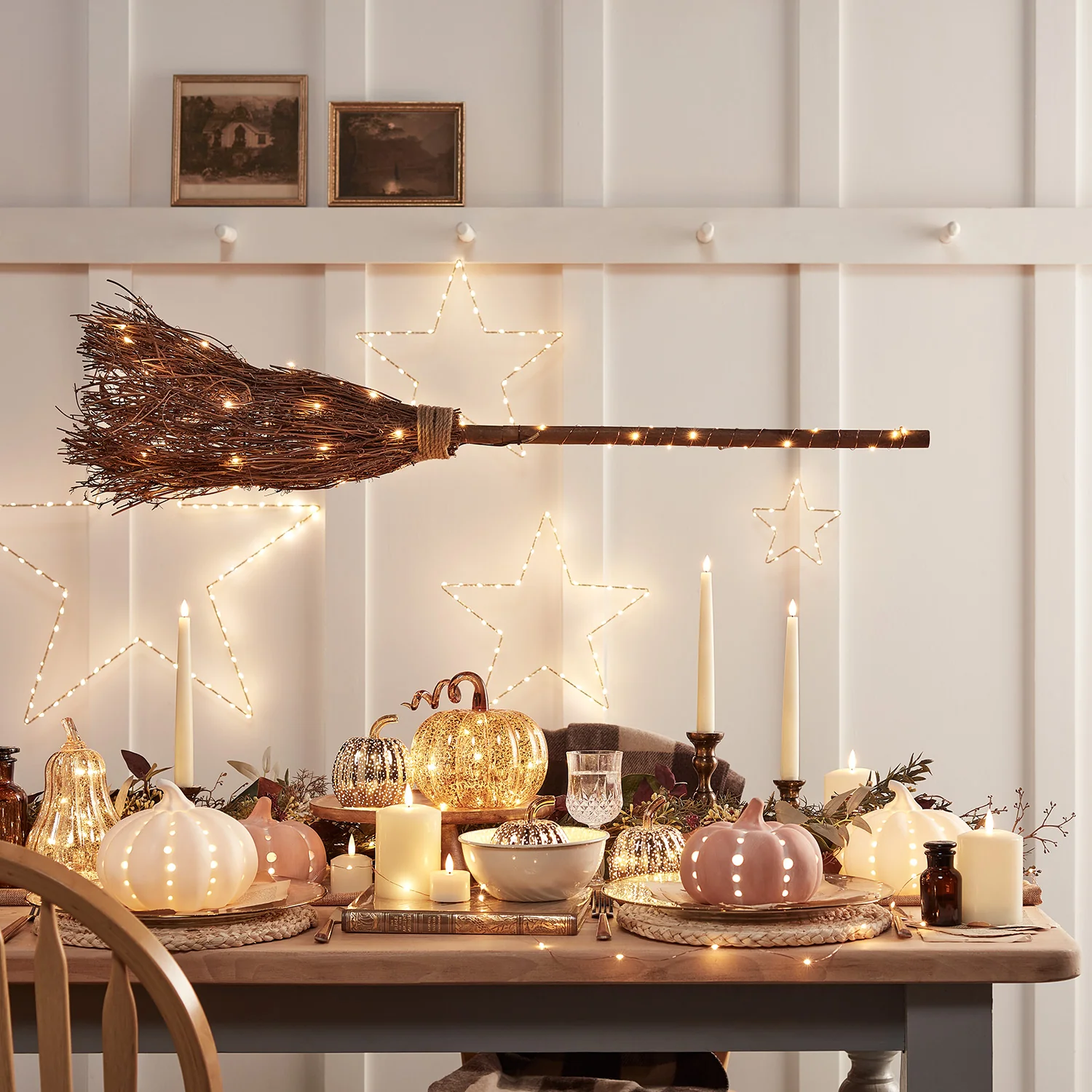 Witch's Broom Light Up Halloween Decoration - Image 2