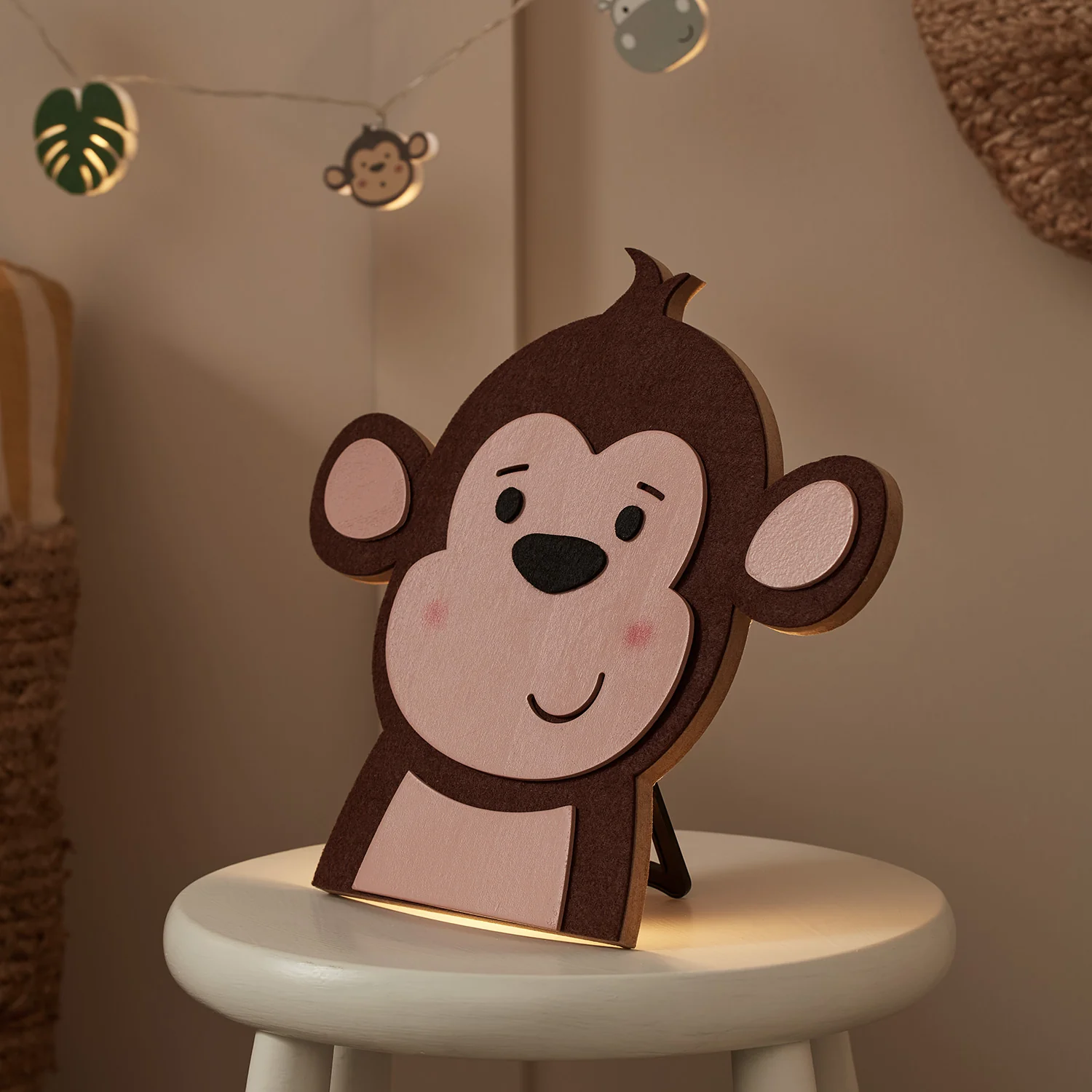 Wooden Children’s Monkey Wall Light - Image 4